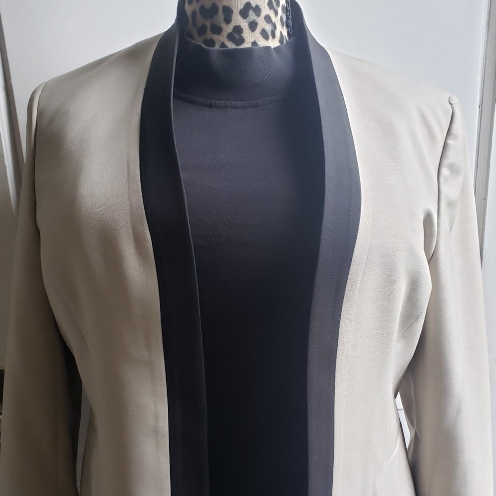 Black Label By Evan Picone Khaki Career Blazer